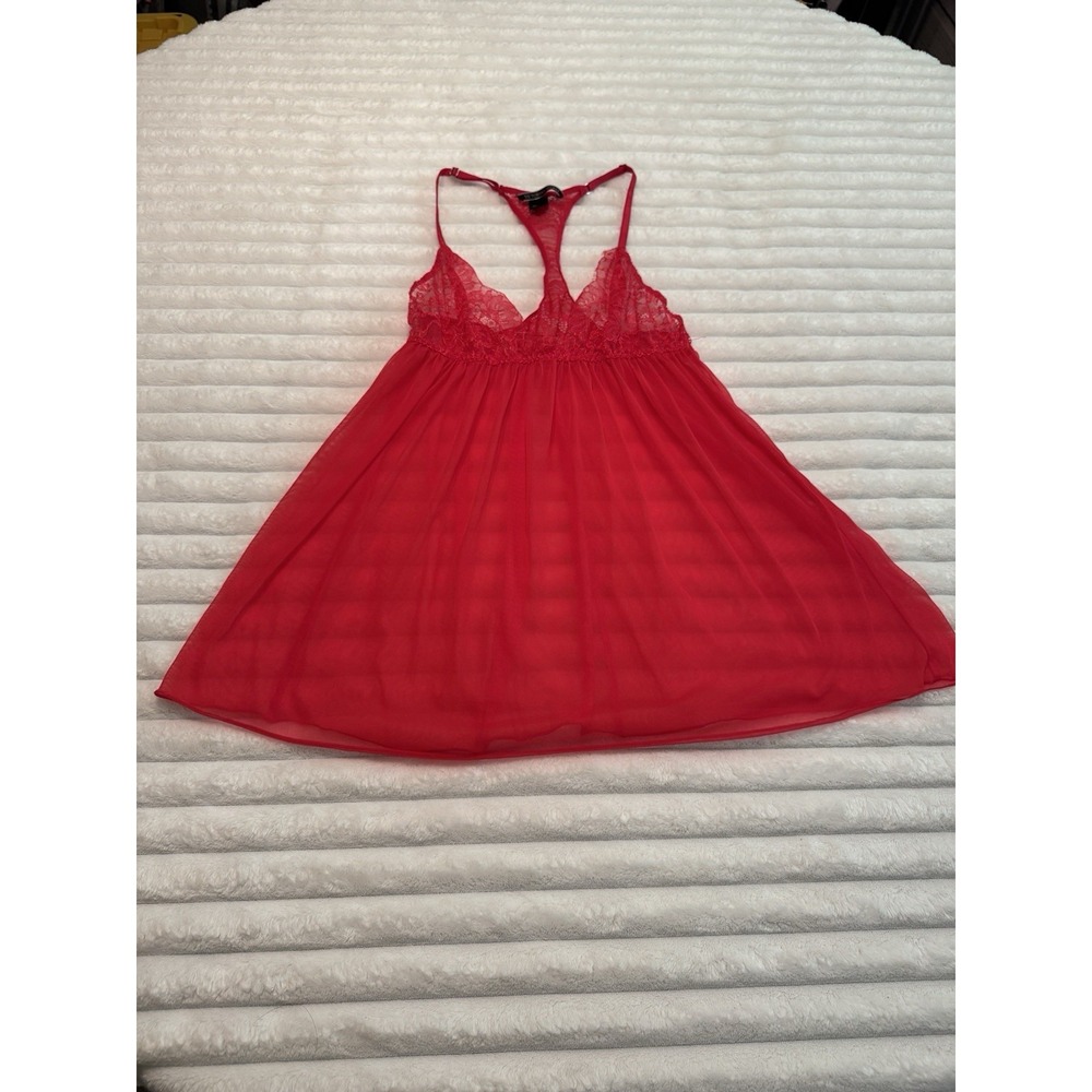 Victoria's Secret Red Lace T-Back Babydoll Chemise‎ Lingerie Small